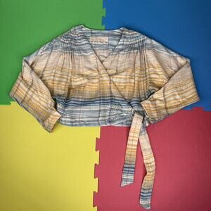 FREE PEOPLE We The Free Women's XS Blouse Maldives Wrap Misty Multicolour
